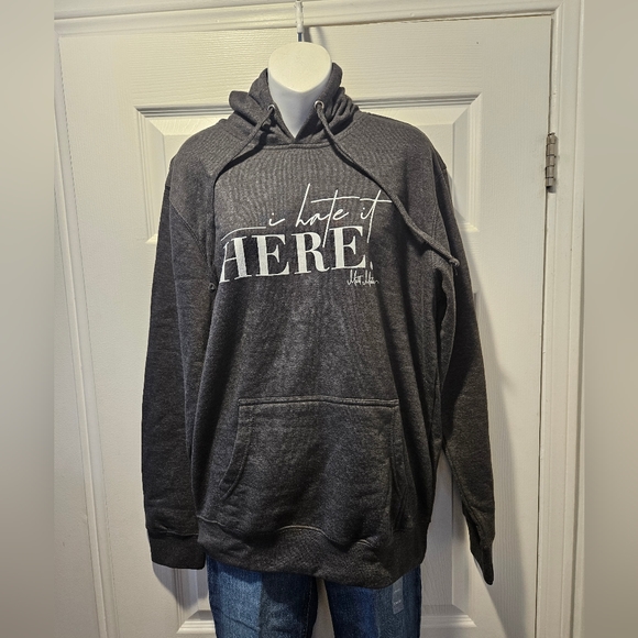 NWOT Matt Mathews I Hate It Here Hoodie. Size M - Picture 5 of 5